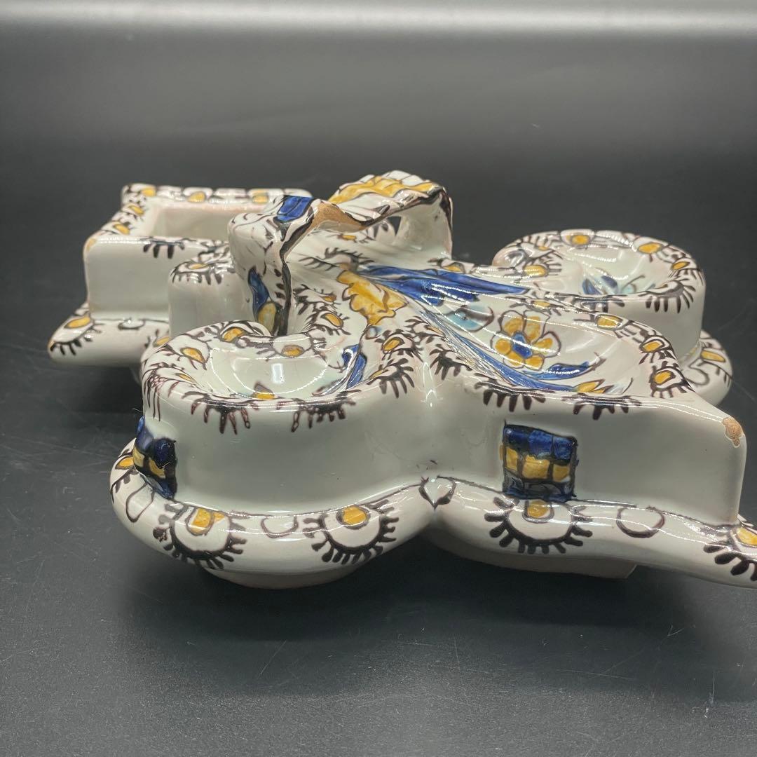 エミールガレ Emile Galle 軟質磁器 花文様 陶器 置物 インク壺