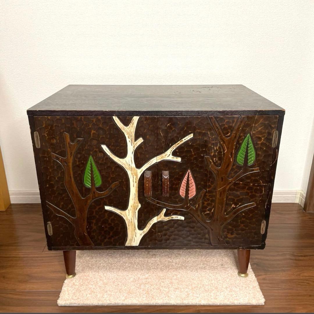 【レトロ】キャビネット　レコードケース　棚　テレビ台