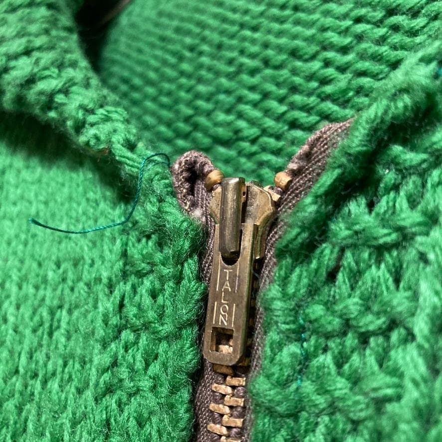 @*様 BPLS アニマル カーディガン 古着 50s 60s 緑 カウチン タ