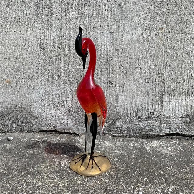 Salviati｜murano｜ガラスオブジェクト｜くちばし破損有｜鳥｜