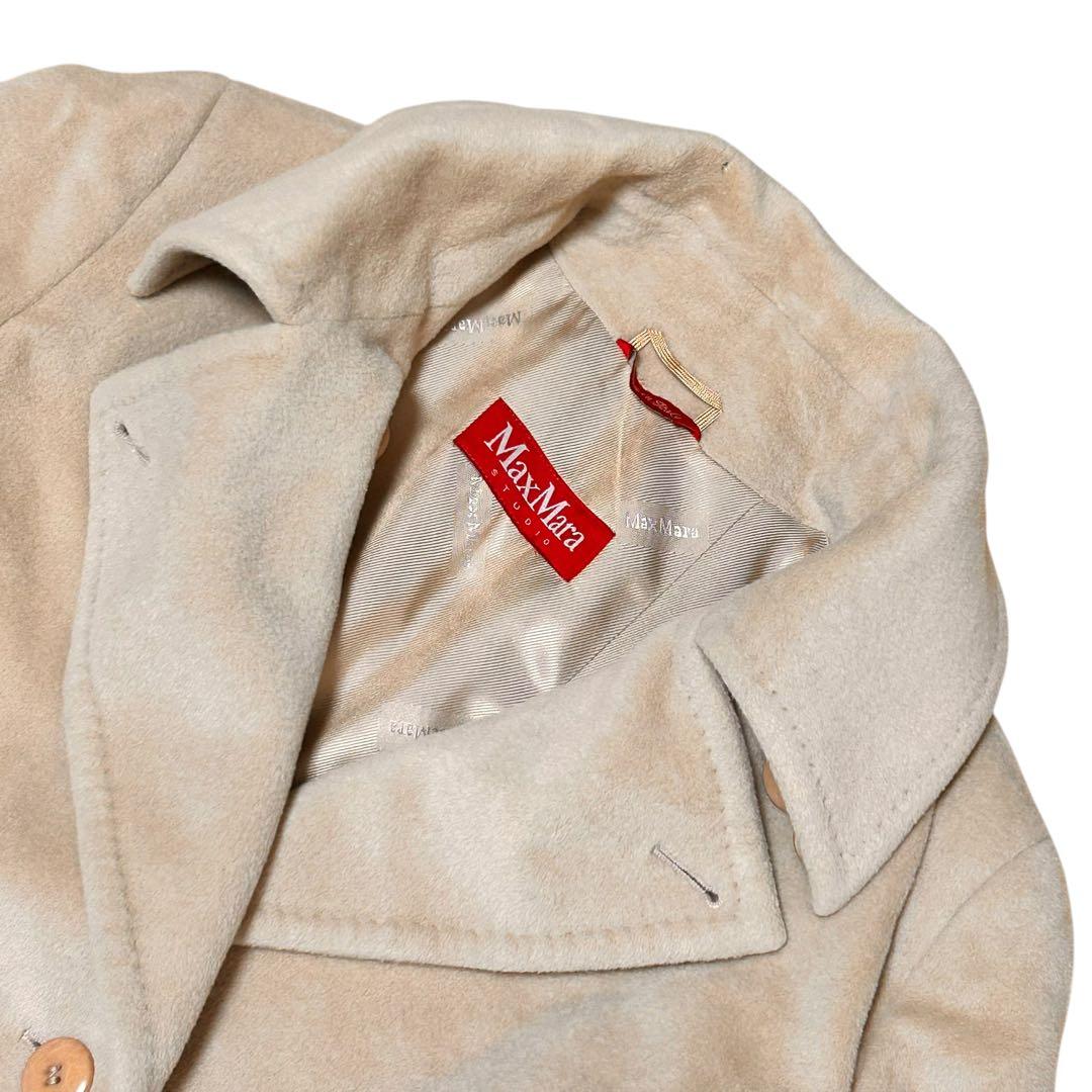 マックスマーラステュディオ ミドル丈コート アンゴラ ウール【L】ベージュ