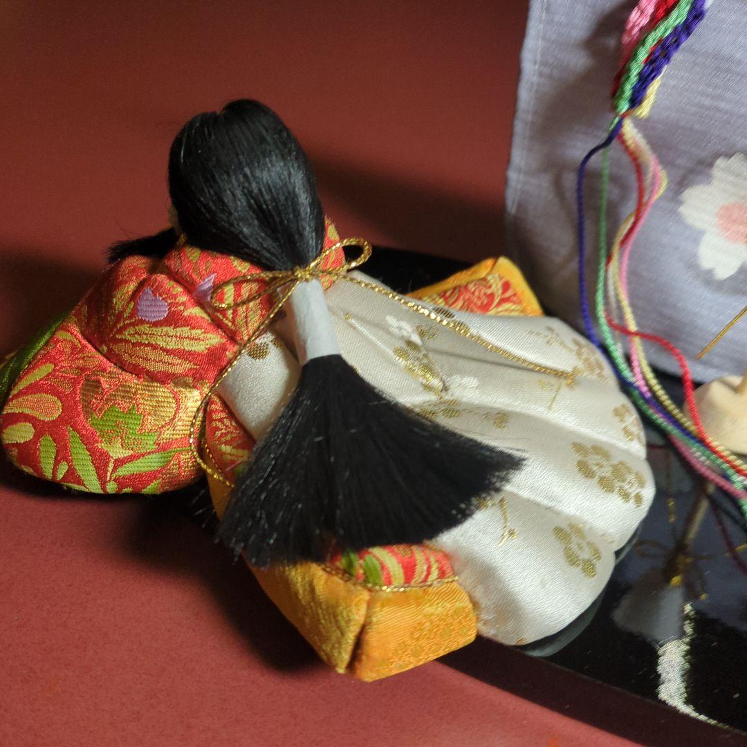 木目込み人形 平安絵巻姫几帳、燭台、飾り台付