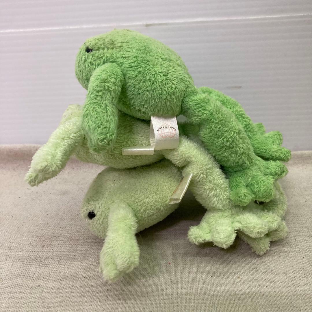 【3点セット★希少】カエル　蛙　シナダ　ぬいぐるみ　ナオズスタッフ　マスコット