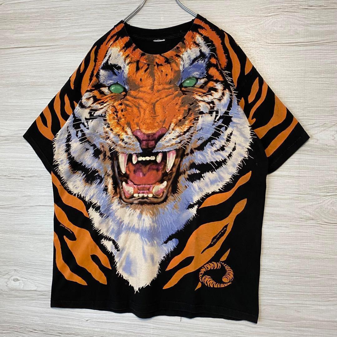 【入手困難】リキッドブルー　アニマルプリント Tシャツ　虎　タイガー　総柄　海外