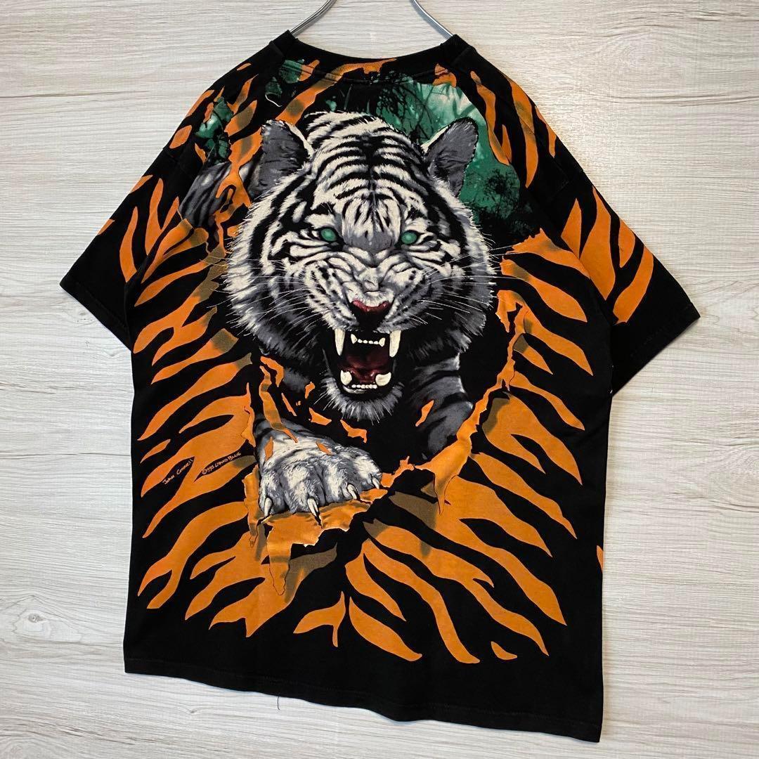 【入手困難】リキッドブルー　アニマルプリント Tシャツ　虎　タイガー　総柄　海外