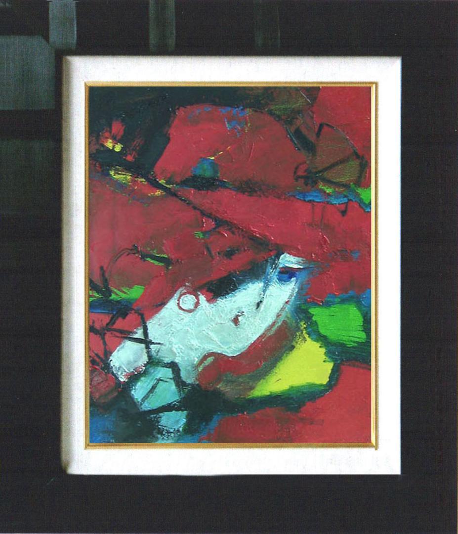 油絵 菅家令子 絵 絵画インテリア 額付(黒) uF6-071502 人物 女性