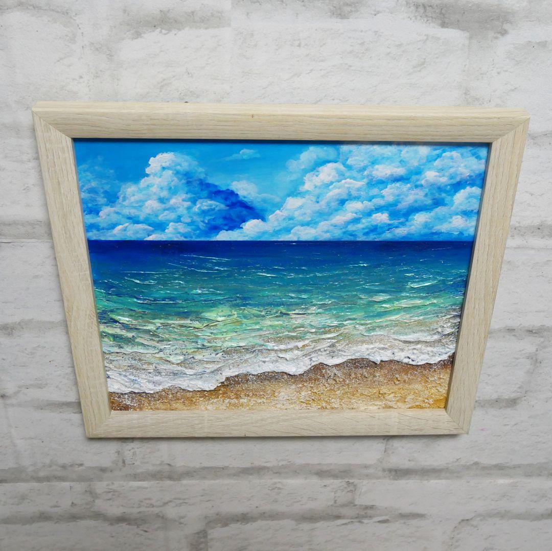 油絵 油彩 油彩画 絵 絵画【夏の海】