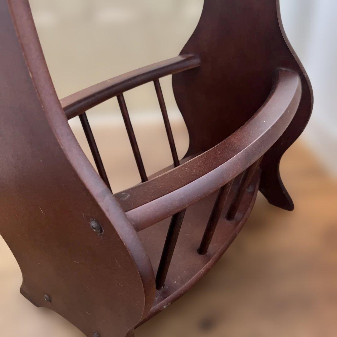 英国ビンテージダークブラウン楕円形サイドテーブル