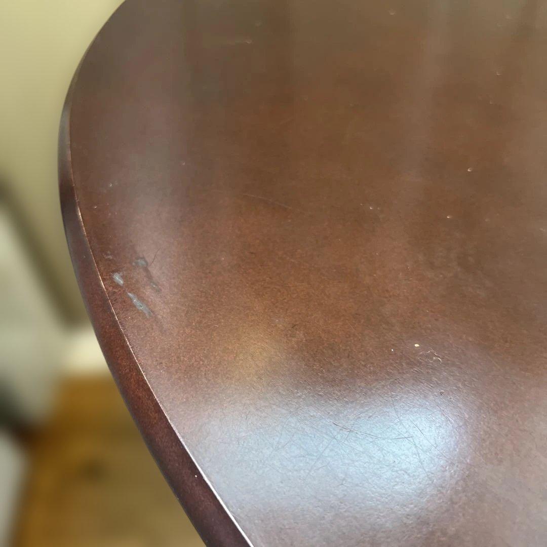 英国ビンテージダークブラウン楕円形サイドテーブル