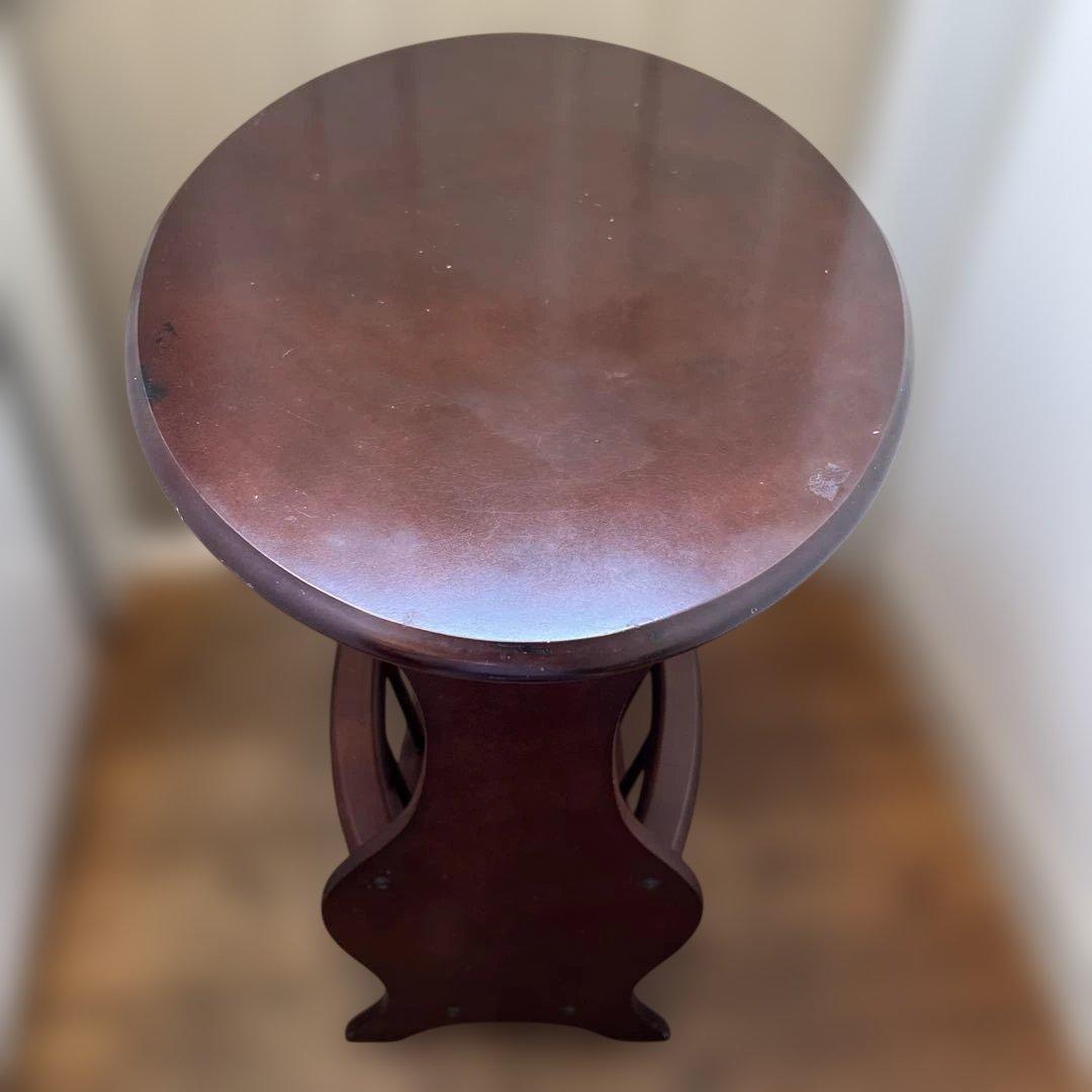 英国ビンテージダークブラウン楕円形サイドテーブル