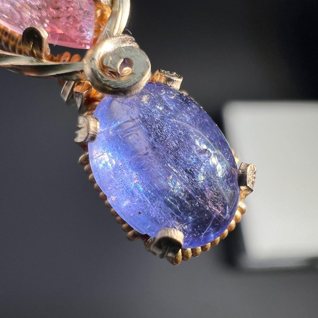 【for ランラン様】ピンクトルマリン＆タンザナイト　ペンダントトップ 他1点