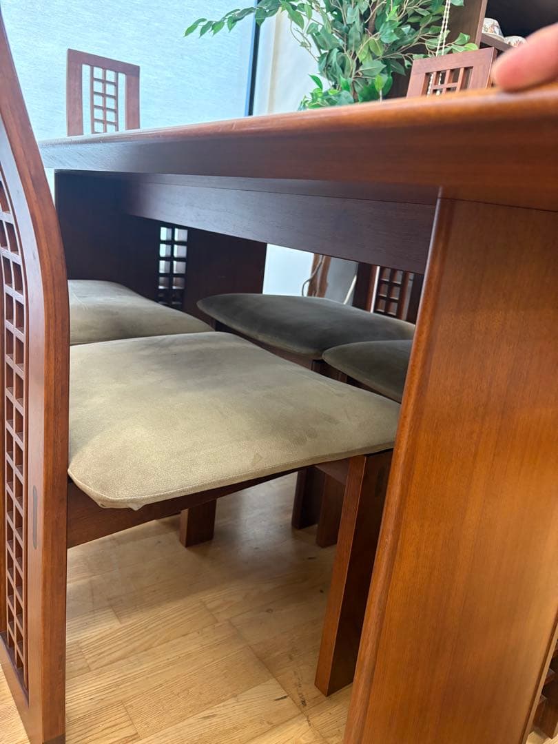 M126 匠工芸製　ダイニングテーブル7点セット 幅1800mm