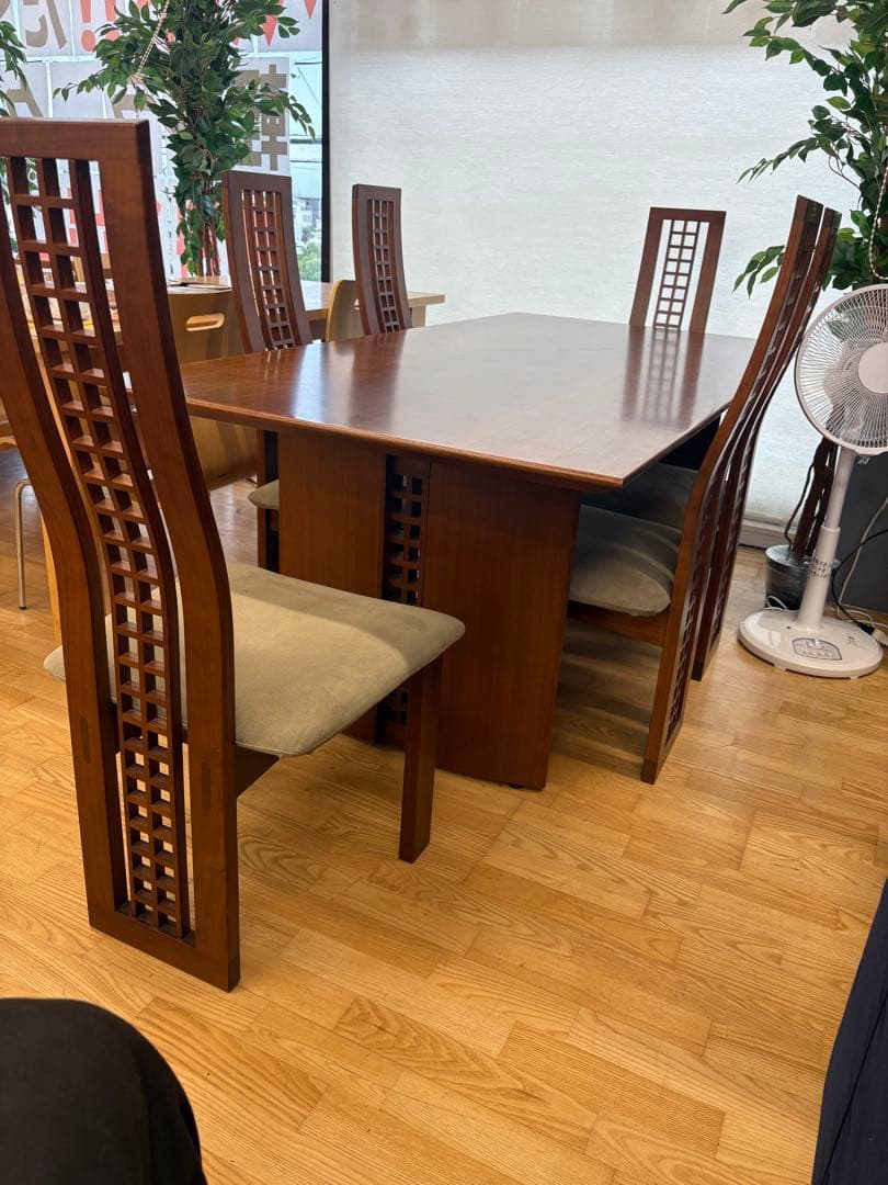 M126 匠工芸製　ダイニングテーブル7点セット 幅1800mm