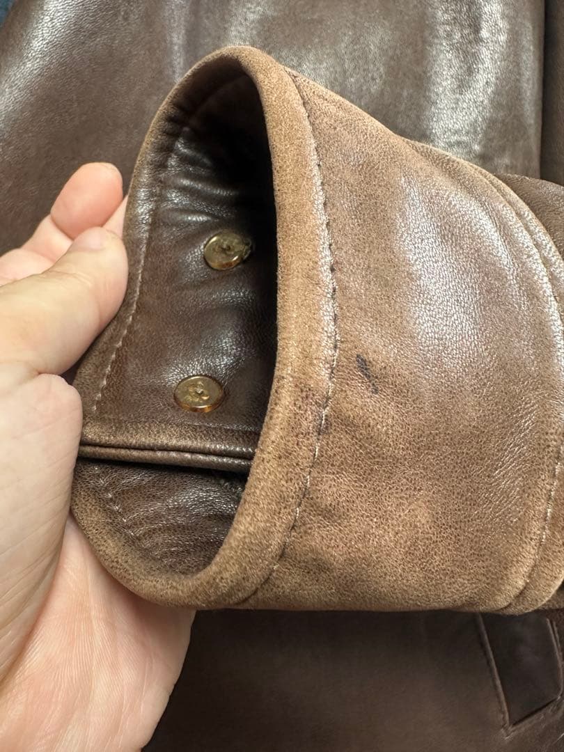 Polo by Ralph Lauren ブラウンレザーシングルライダース