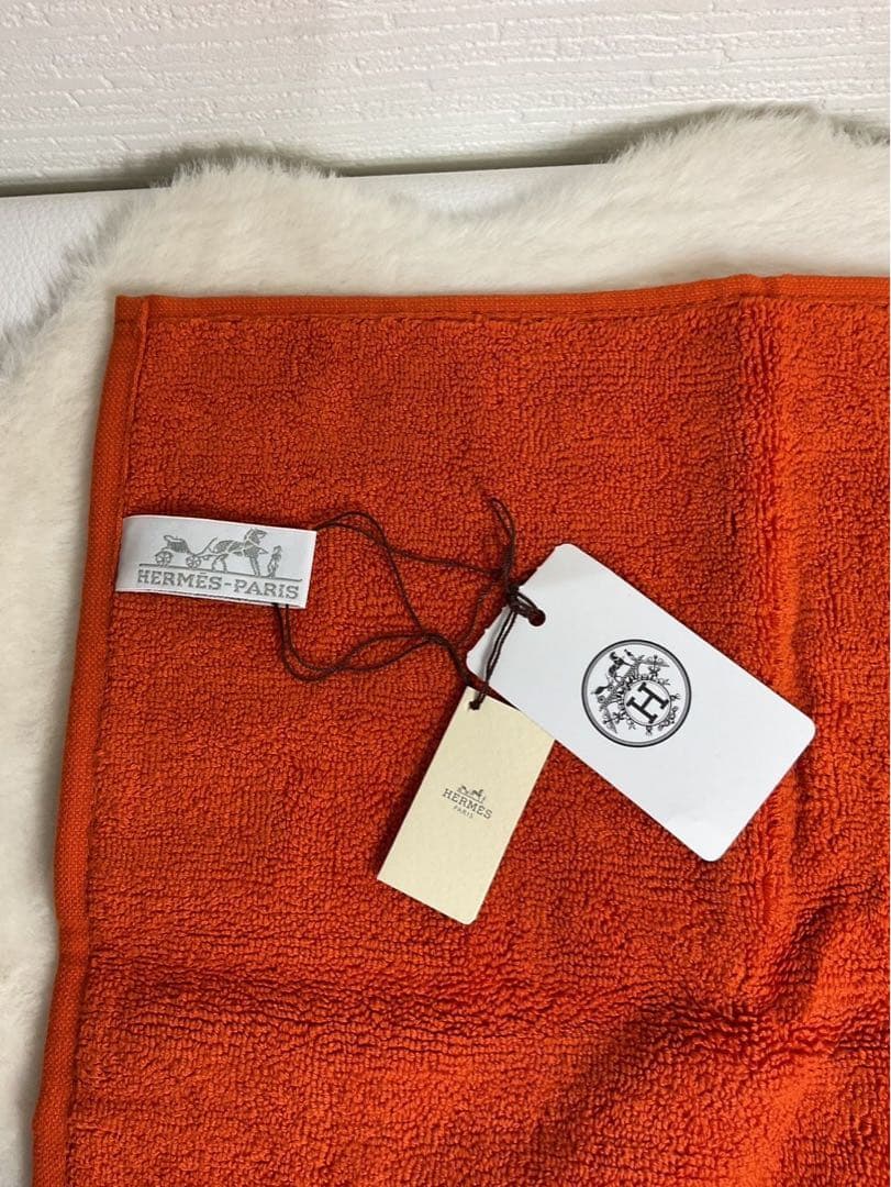 オレンジ パターンタオル 箱付き