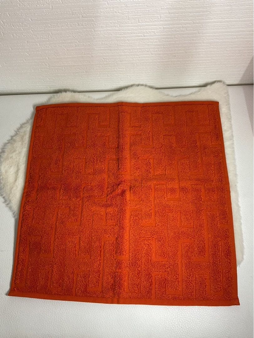 オレンジ パターンタオル 箱付き