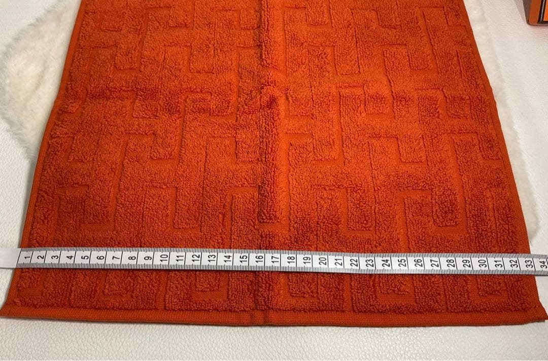 オレンジ パターンタオル 箱付き