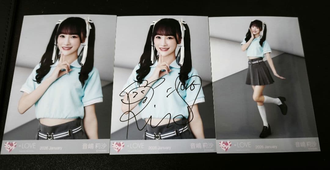 イコラブ 音嶋莉沙 生写真 直筆 セミコンプ ポロシャツ