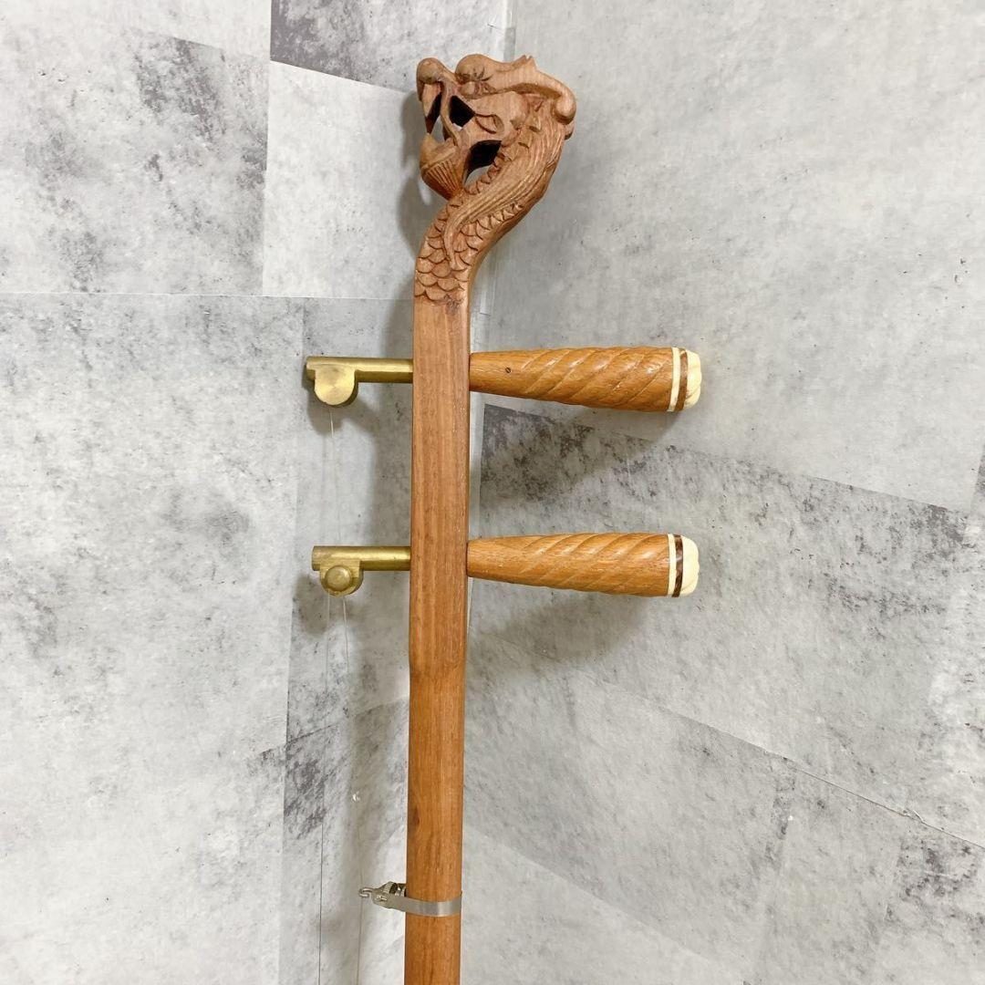 高級 二胡 龍頭 竜頭 弦楽器 民族楽器 ケース付属 蛇革 天然素材 ねじり