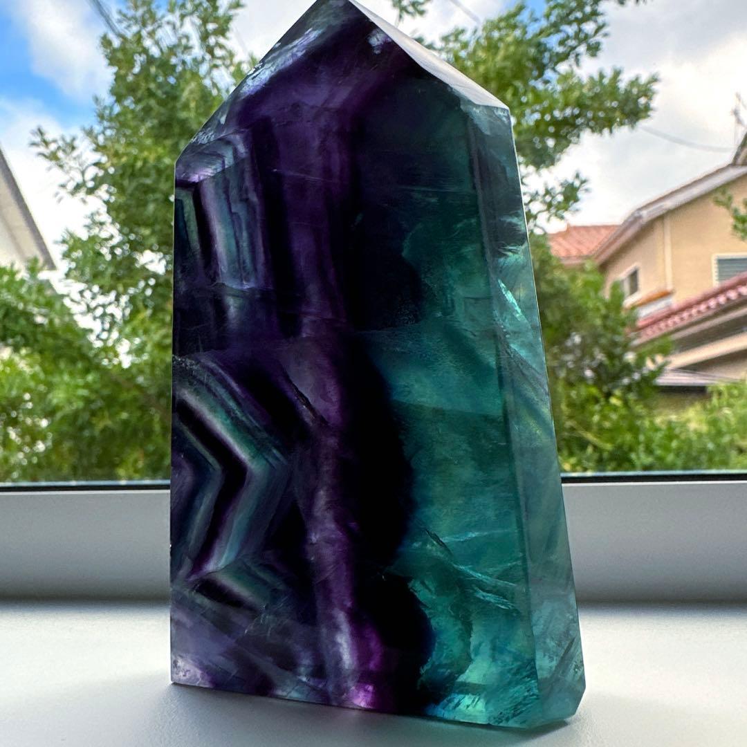 ブルーフローライト　タワー　10.5㎝　ハウス　フローライト