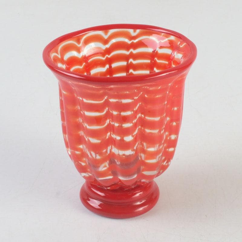 ガラス工芸　岩田久利作　ガラス飾壷　共箱　V　9589