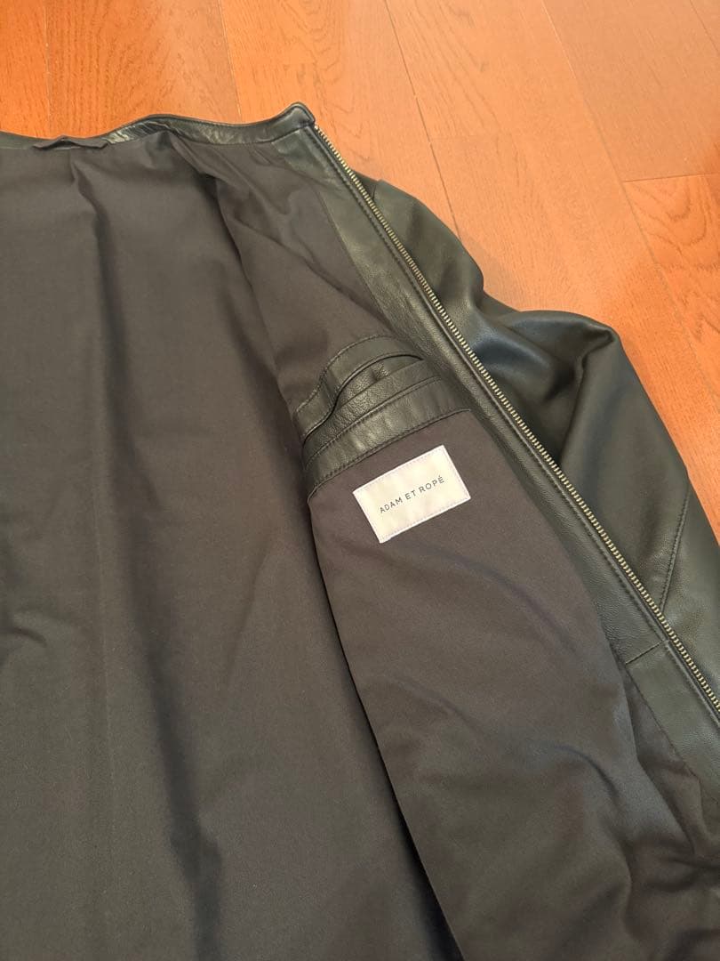 ✩アダムエロペ✩新品同様 シープレザー ノーカラー ライダースジャケット