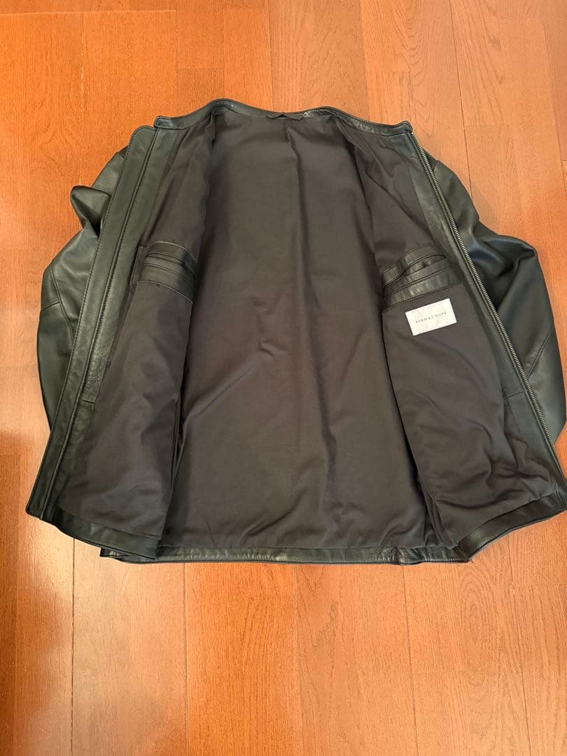 ✩アダムエロペ✩新品同様 シープレザー ノーカラー ライダースジャケット