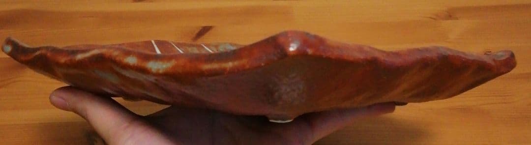 魯山人写　水野輝幸作　紅志野　芦四方　平向付　五客　共箱　略歴付　食器