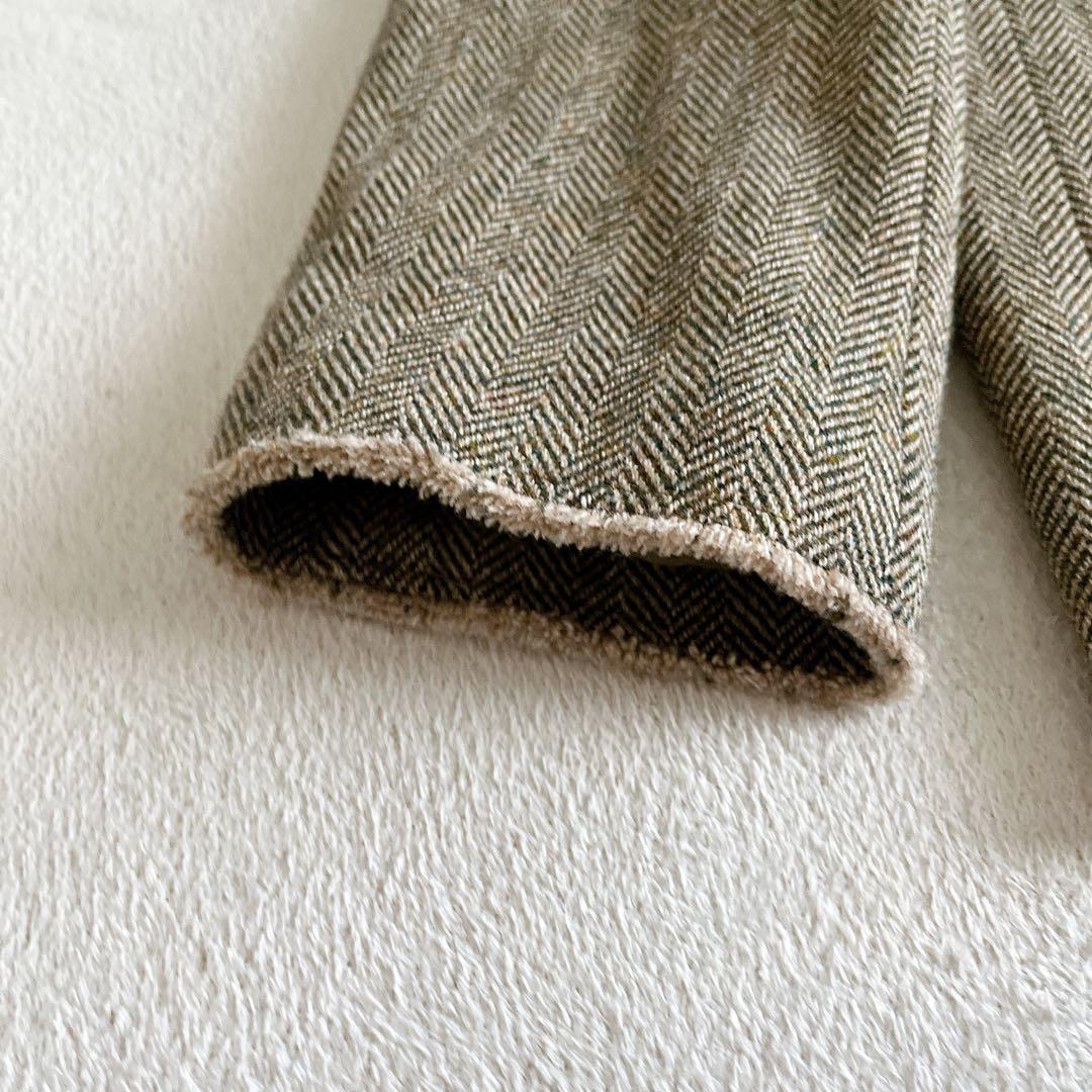 極美品☆RIAM PLAGE ヘリンボーン ノーカラージャケット ダブルブレスト