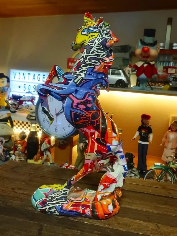 馬 サラブレッド 午年 カラフル 芸術品 金運アップ 置物 ロイヤルファミリー