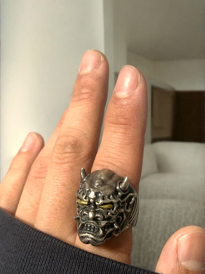 【期間限定】シルバー925 リング 5万 鬼モチーフ18号ゴツめ デザイン