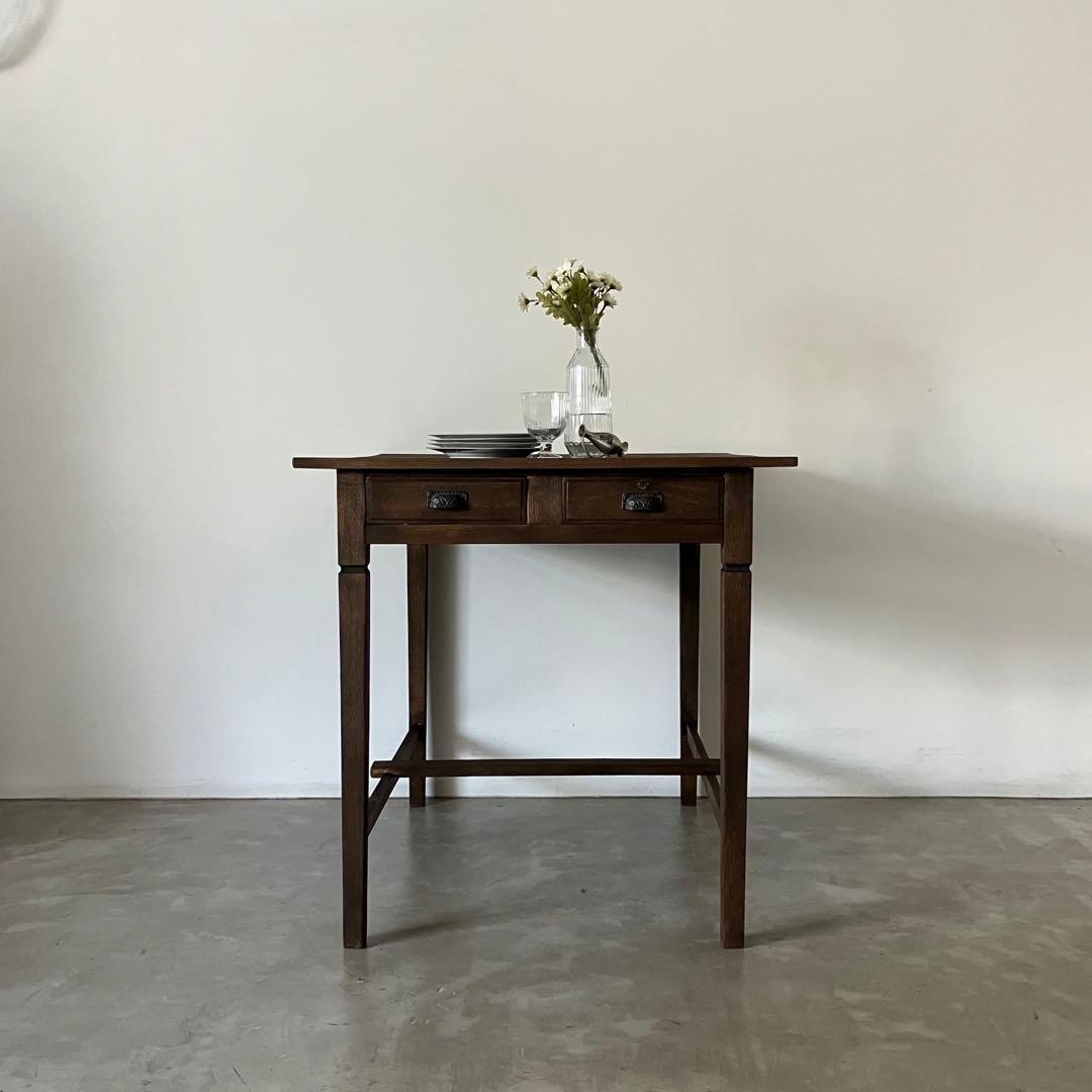 レトロ　アンティーク　ヴィンテージ　古道具　古家具　テーブル　机　木製