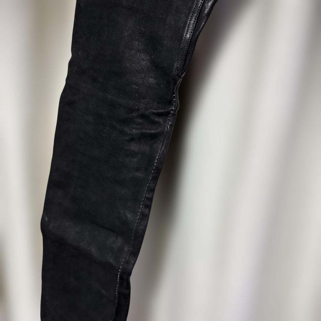 incarnationホースレザーサルエルパンツ　オーバーロックステッチ