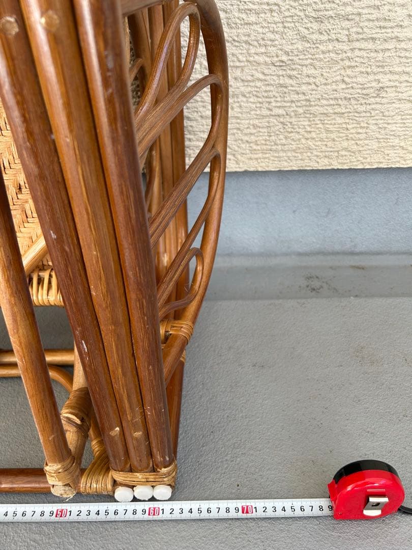 天然籐 ラタンチェア ３段リクライニングチェア リラックスチェア