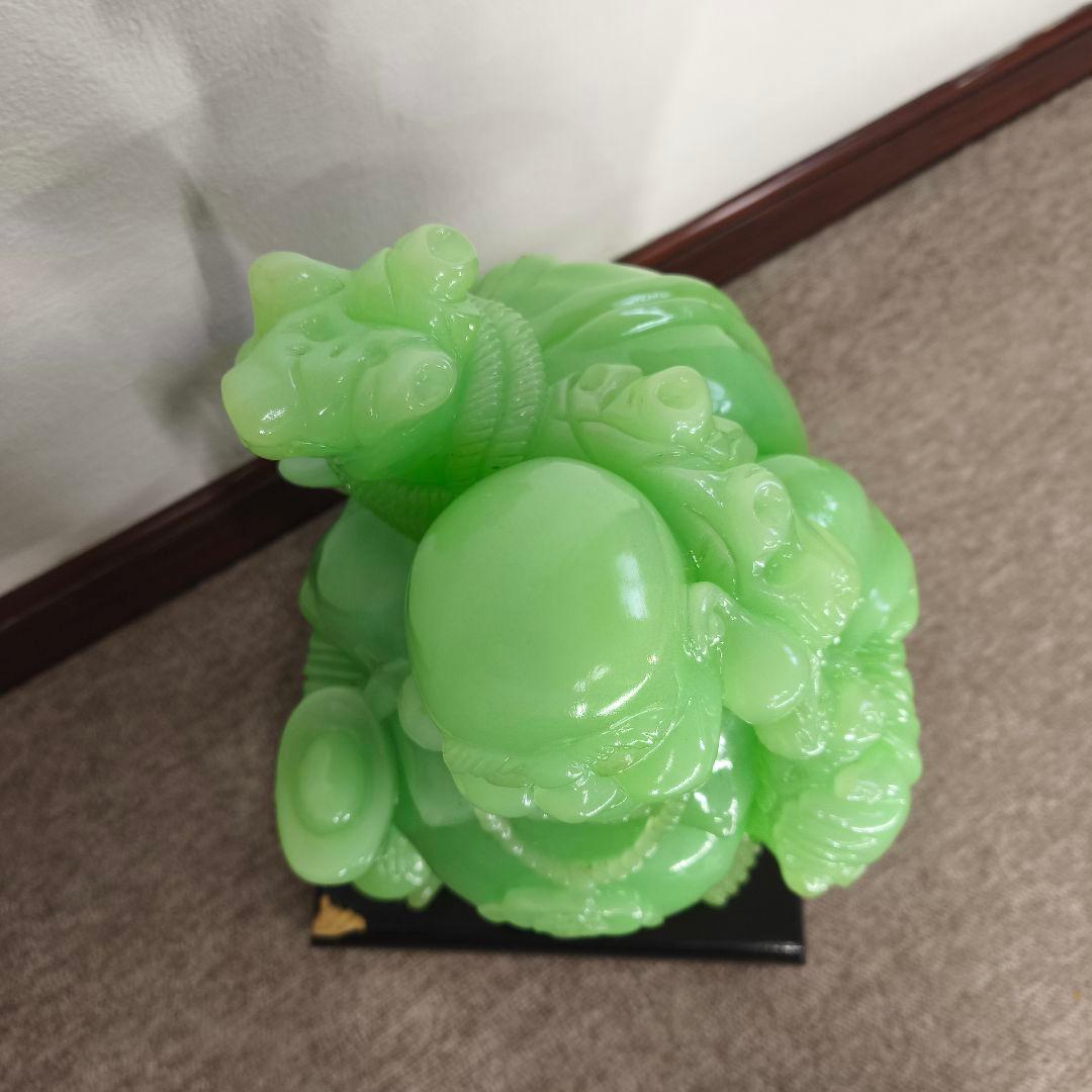 翡翠 布袋様 七福神 厄除け 置物　難あり