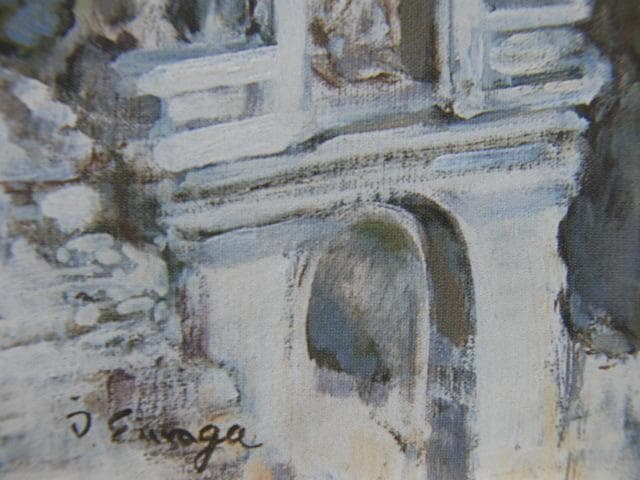 榮永大治良、【セゴビアの城】、希少な額装用画集より、新品額装付、状態良好