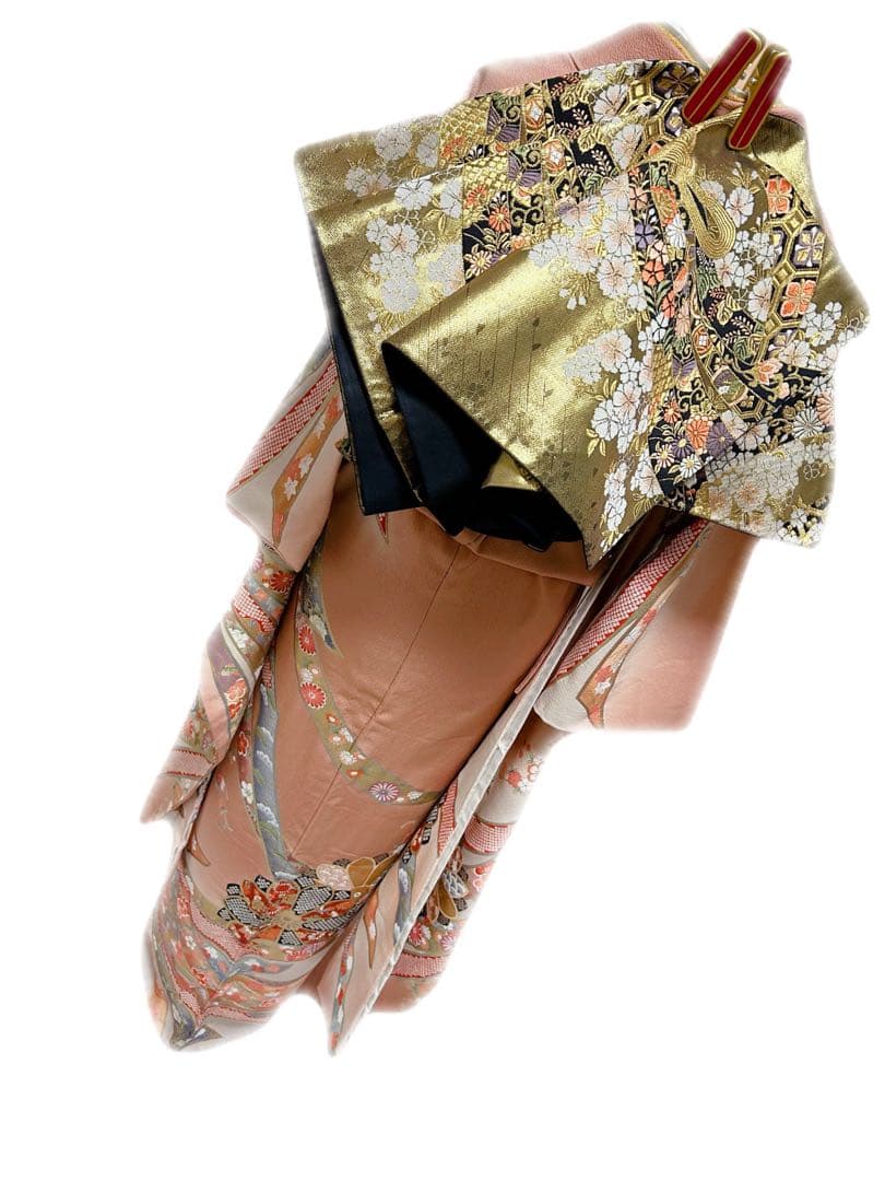 王道豪華古典柄　西陣織帯　正絹振袖フルセット　金彩　金刺繍　アースカラー