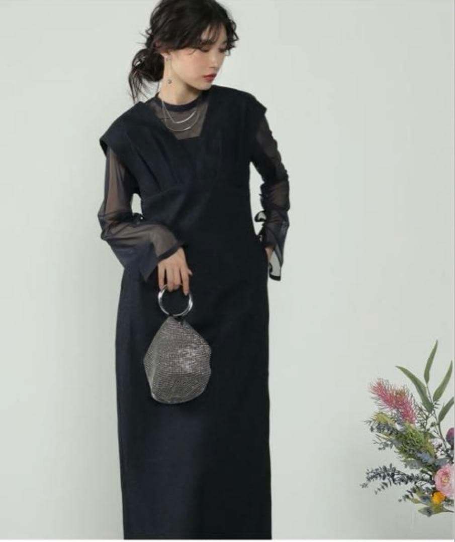 kana ジャガード ワンピース チュール トップス セット