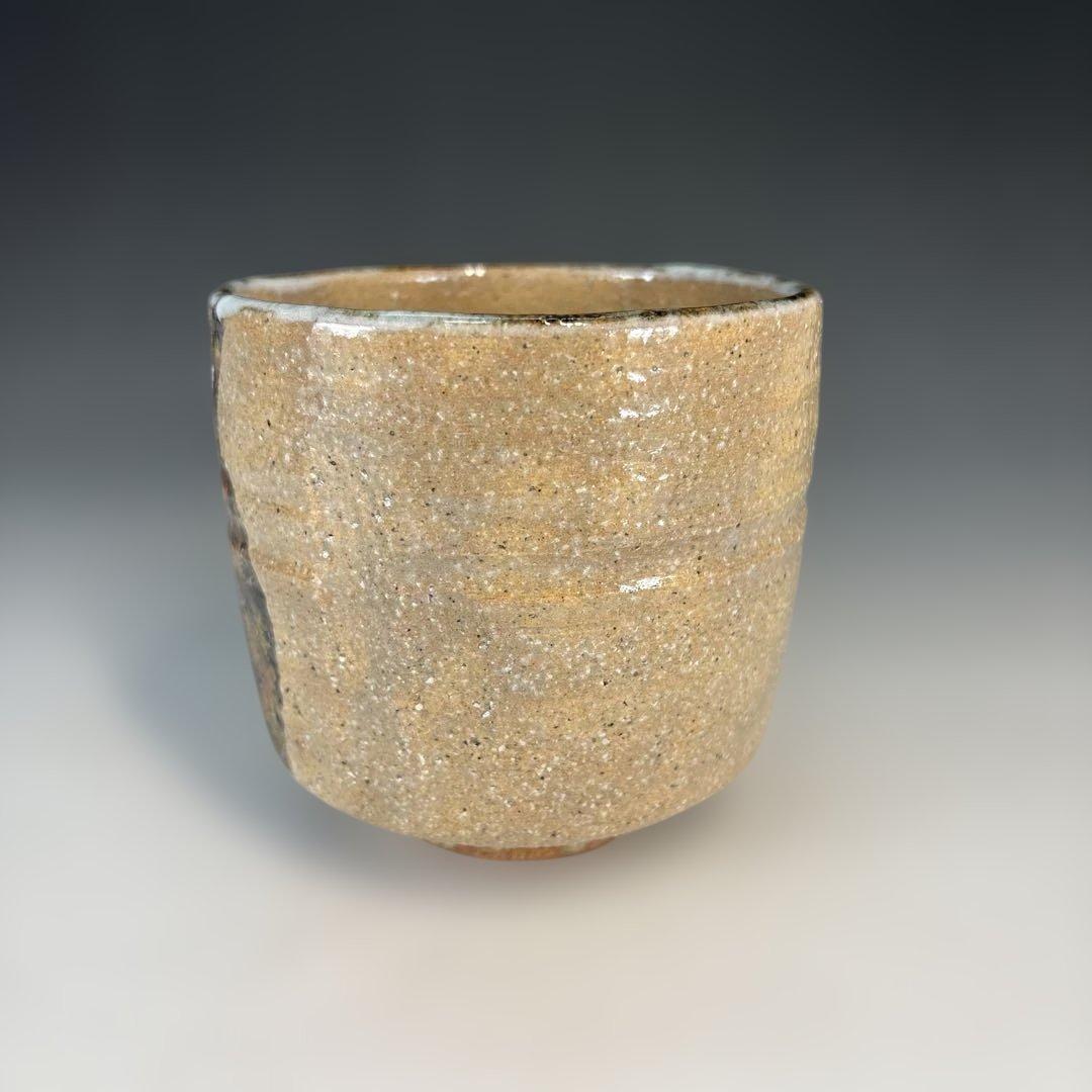 【新品】中村良二造　灰釉しまえなが絵筒茶碗（共箱）〈税込・送料込〉