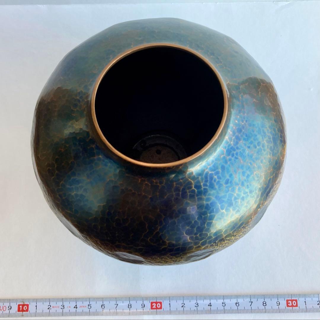 【新年セール】無形文化遺産　燕鎚起銅器　銅製花瓶　亀甲文　壺　玉川堂　骨董品