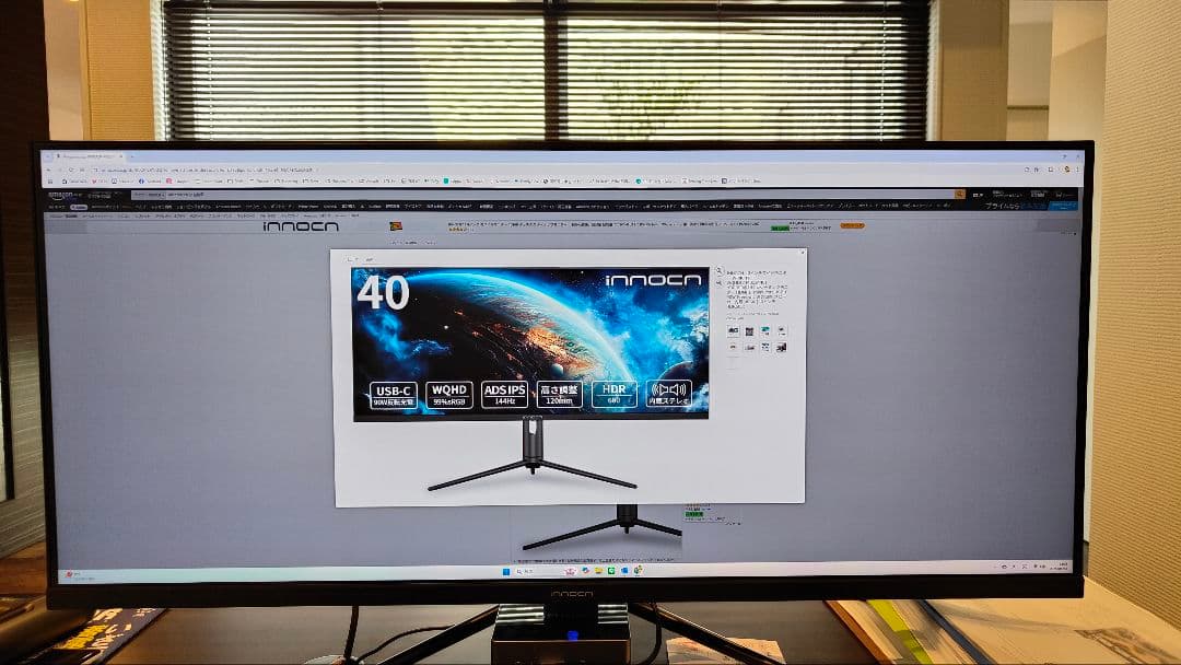 本日発送【今月購入 ほぼ未使用】innocn 40インチ WR-40PRO