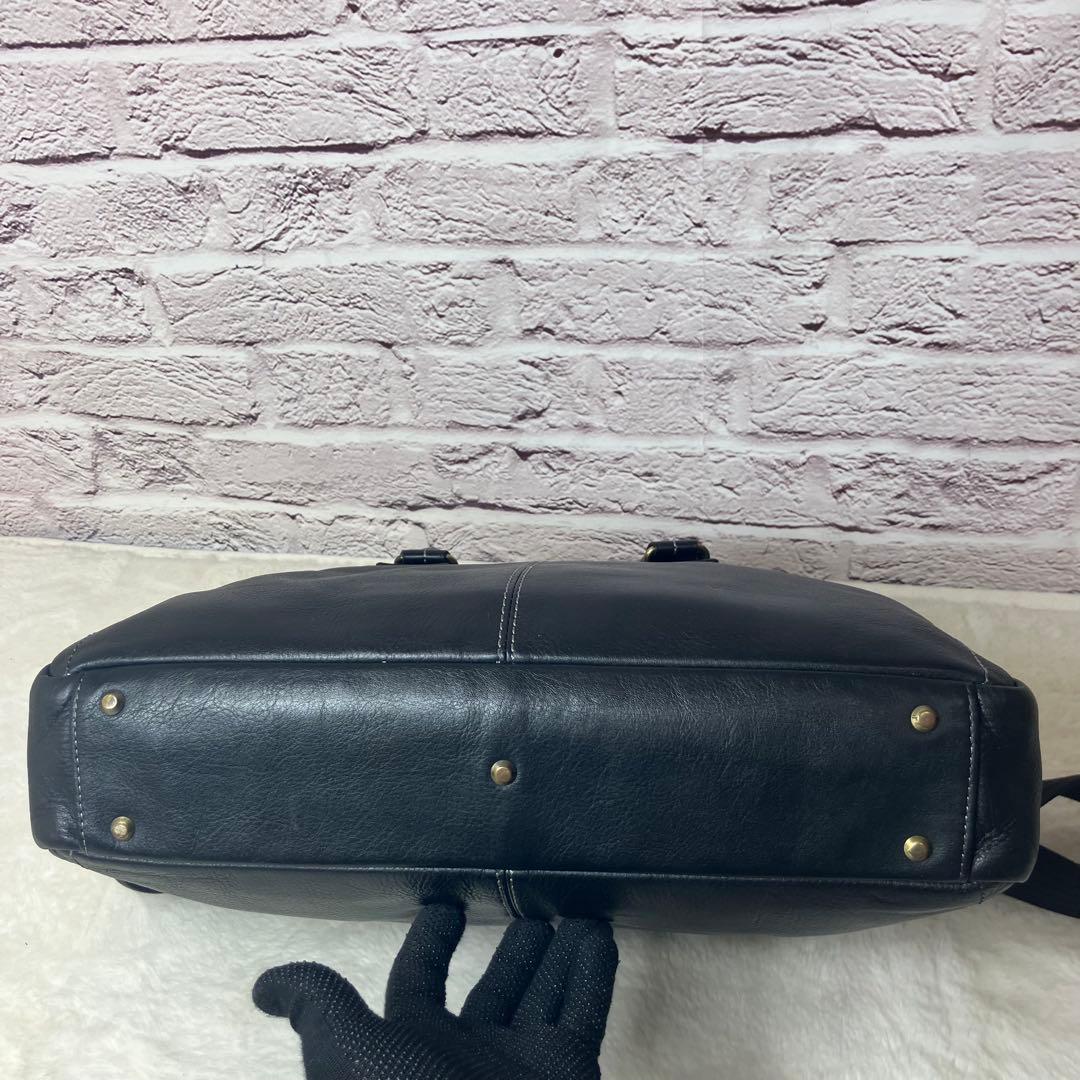 美品✨土屋鞄 プロータ ３室 2way レザー ステッチ ビジネスバッグ 黒