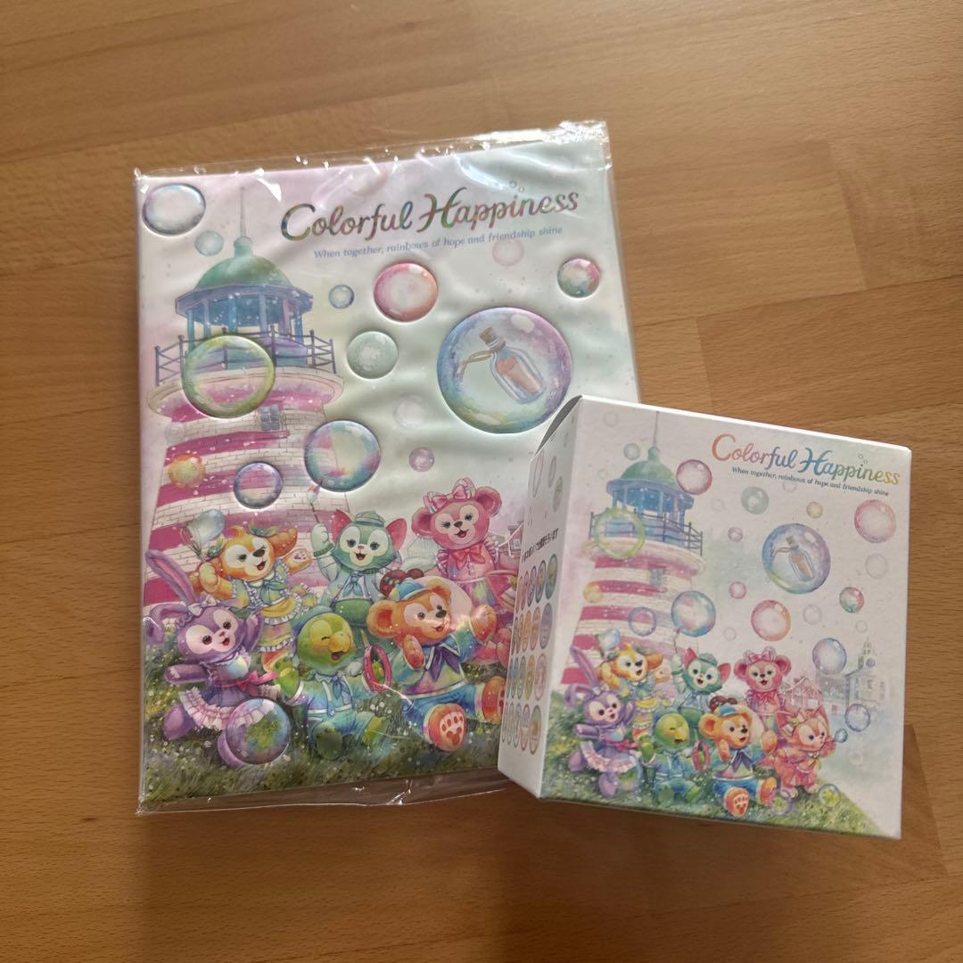 新品未使用 ダッフィーフレンズ カラフルハピネス ワッペン全種 ワッペンホルダー
