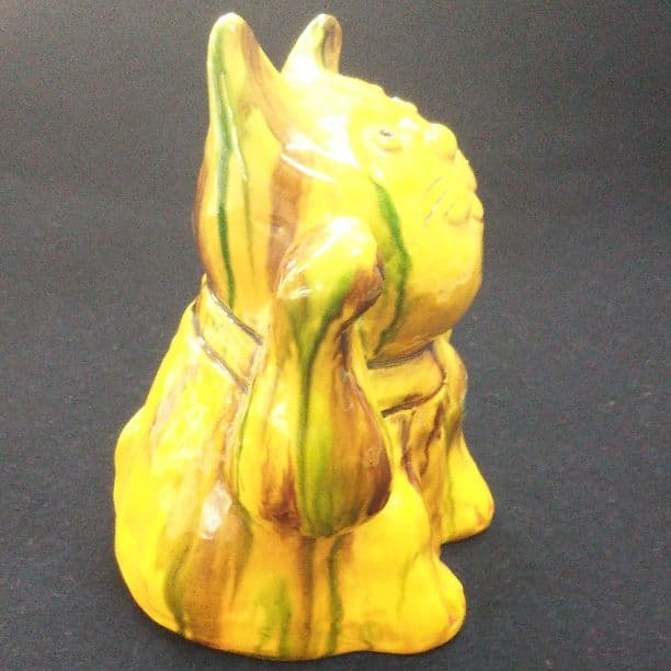 清水焼  猫三彩まねき猫（右手）