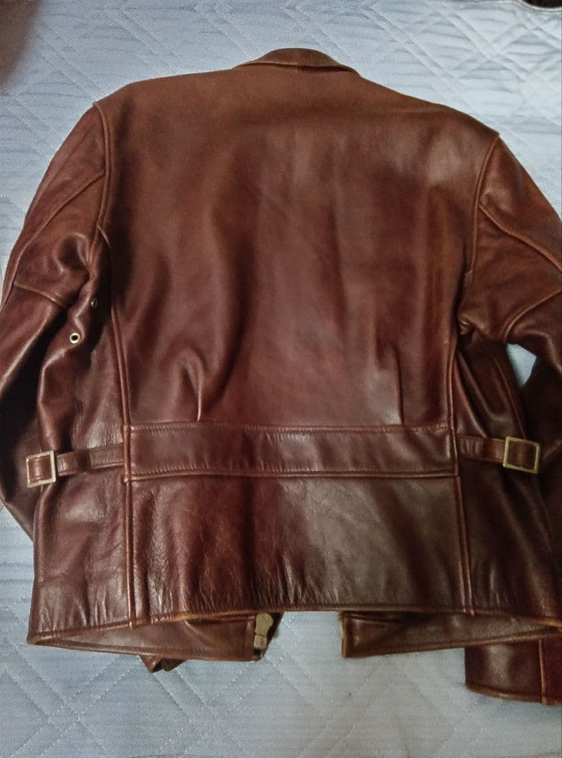 ブラウンレザー シングルライダースジャケット