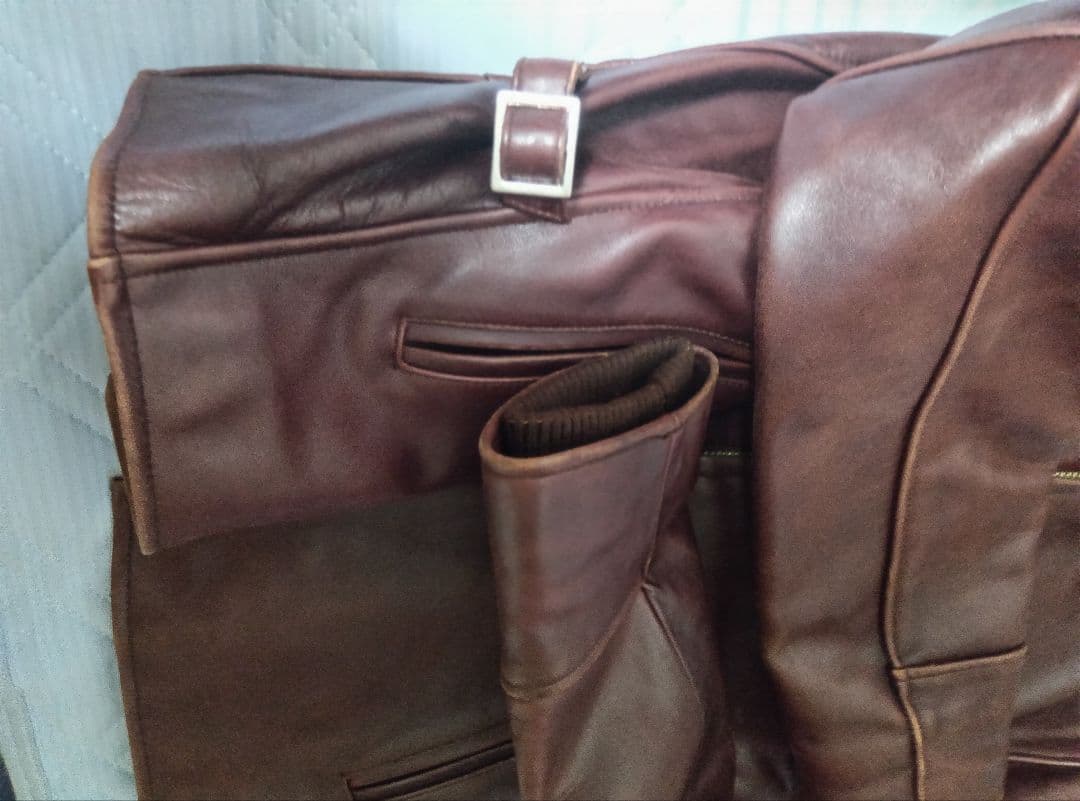 ブラウンレザー シングルライダースジャケット