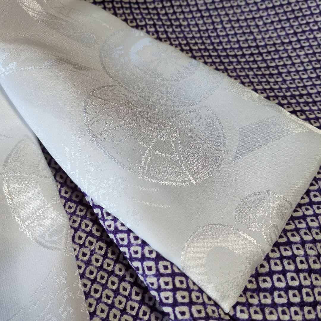 七五三３歳正絹総絞り手縫いの被布（紫色）中綿無し