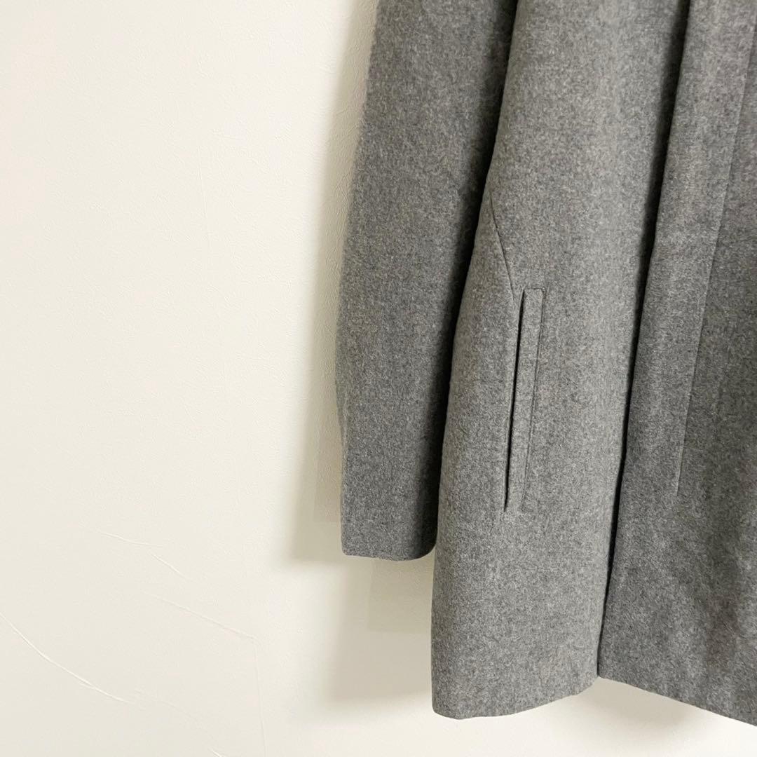 美品【Theory/セオリー】ウール スタンドカラーロングコート グレー 40