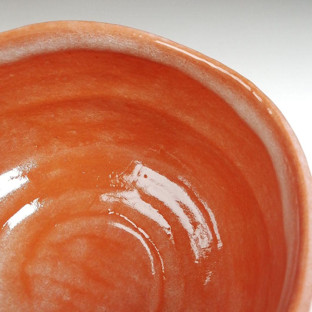 Ｔ３２　茶碗　『赤茶碗』『御題　車』『大野九行造』　共箱　抹茶碗　茶道具