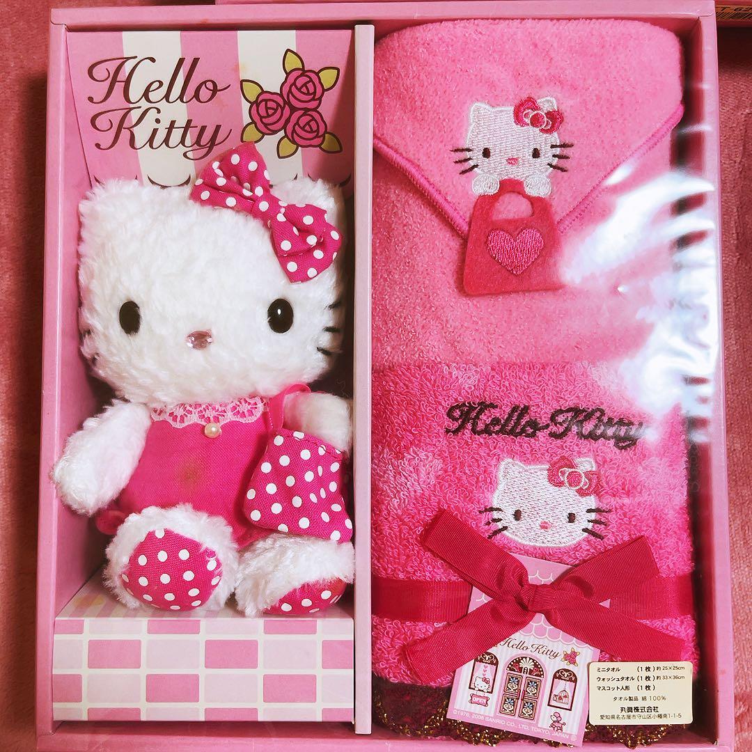 希少レア　ハローキティ　ぬいぐるみ　タオルセット　2006 サンリオ　平成レトロ